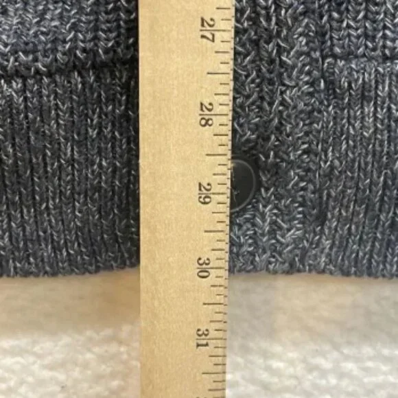 J Crew Sweater Mens Medium Gray Marled Cotton Mockneck Cardigan Cozy Knit Preppy